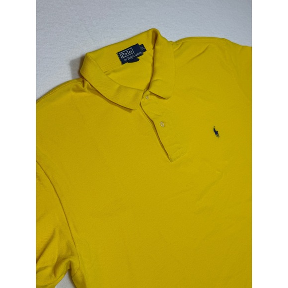 Polo Ralph Lauren Mens Yellow Short Sleeve Classic Fit Pony Shirt Size XL - Picture 8 of 9